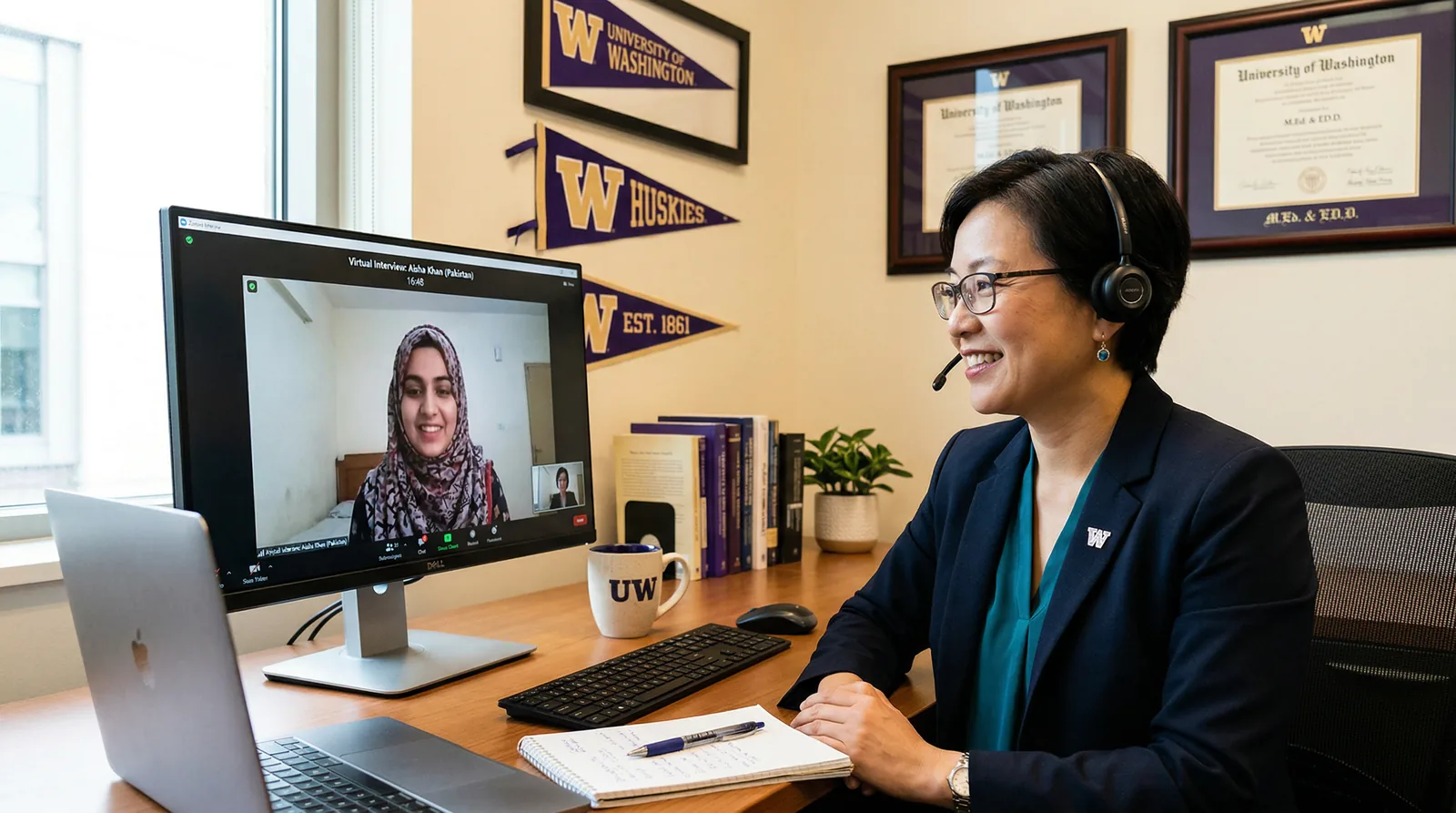 Live 1:1 video session between graduate admission officer and prospective student on EasyVirtualFair