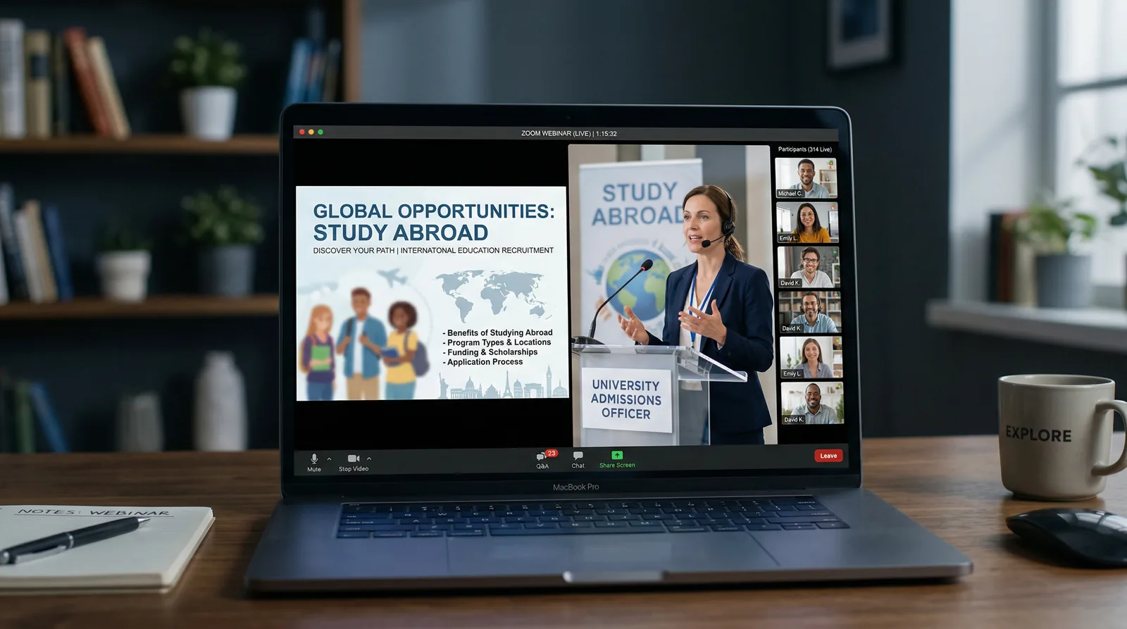 EasyVirtualFair live graduate program webinar with Q&A panel and session schedule